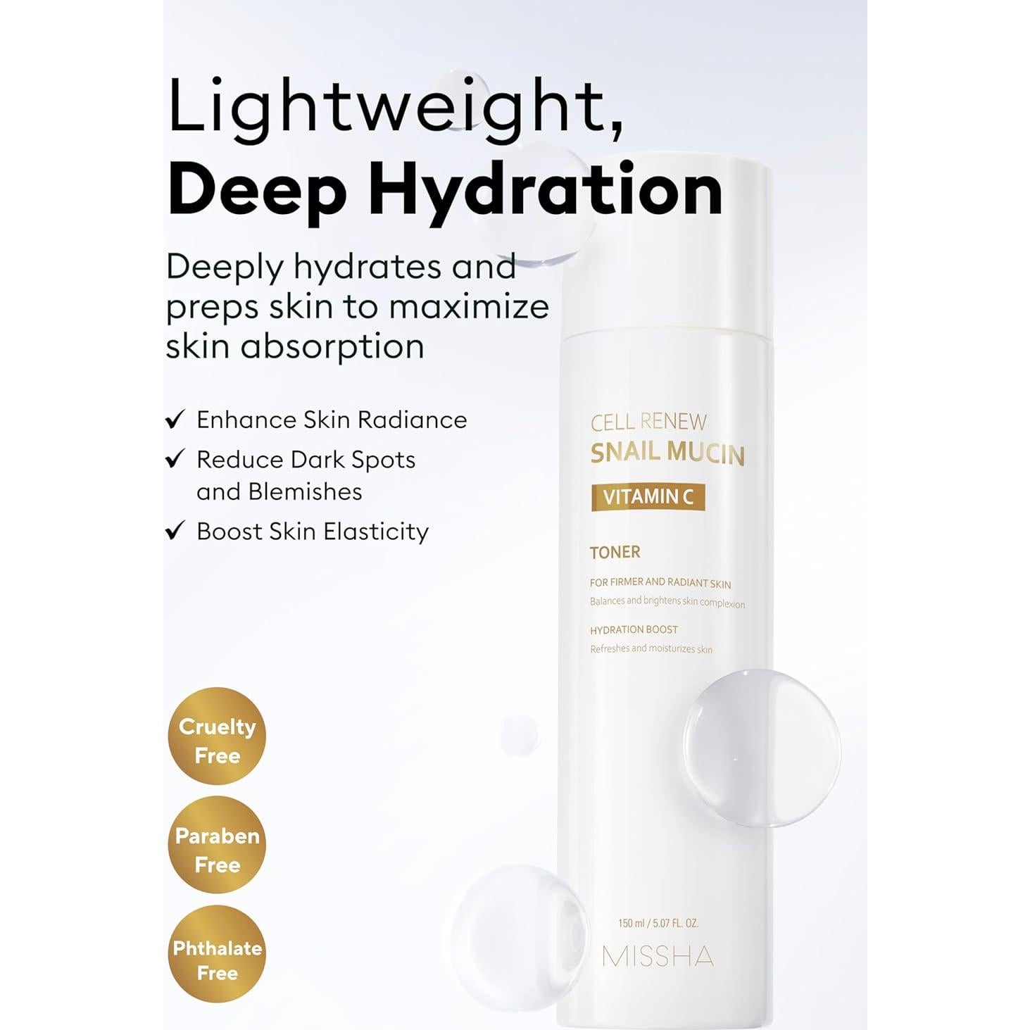 Tónico Facial Coreano MISSHA Mucina de Caracol 150ml