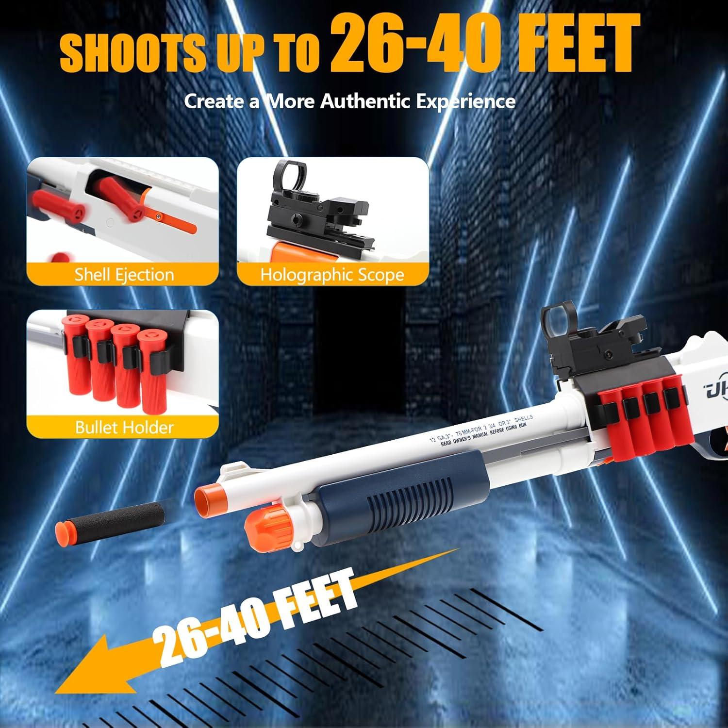 Escopeta de Juguete Bugrtey con 50 Dardos y Cartuchos