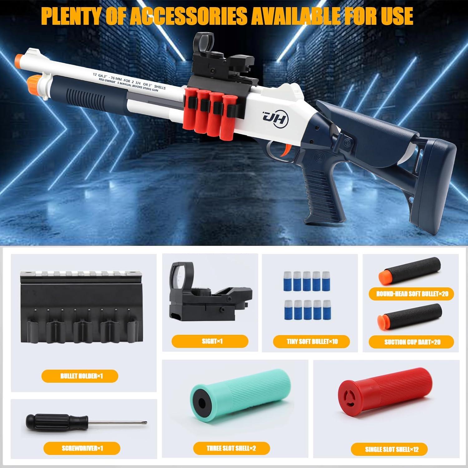 Escopeta de Juguete Bugrtey con 50 Dardos y Cartuchos