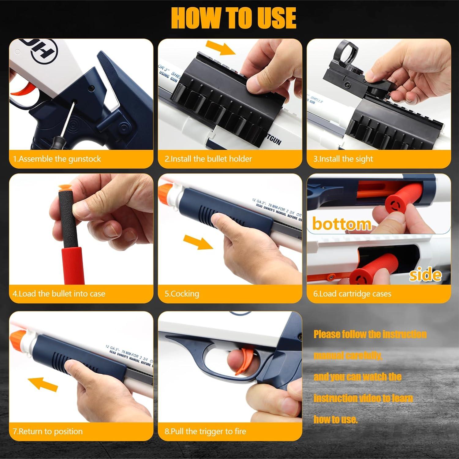 Escopeta de Juguete Bugrtey con 50 Dardos y Cartuchos