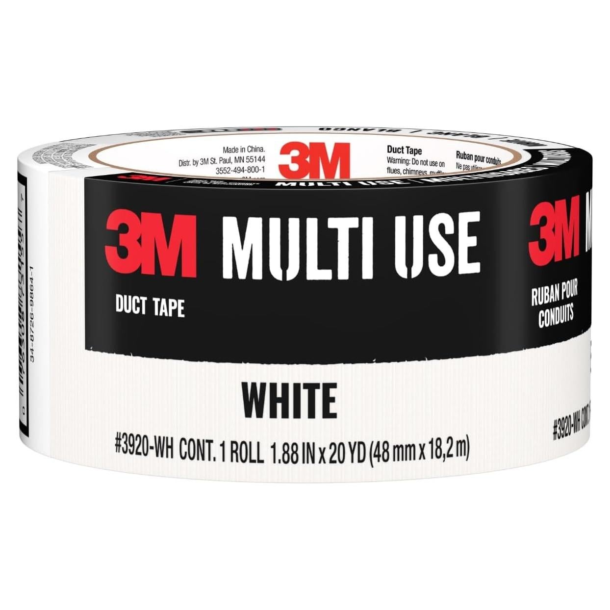 Cinta adhesiva de ducto 3M blanca 1.88" x 18.29m resistente