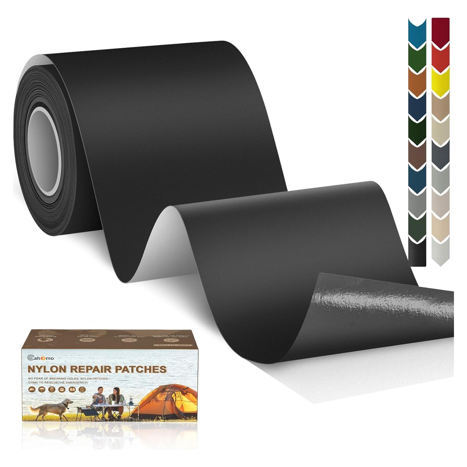 Parche de reparación autoadhesivo nylon Cahomo 7,62x200 cm Negro