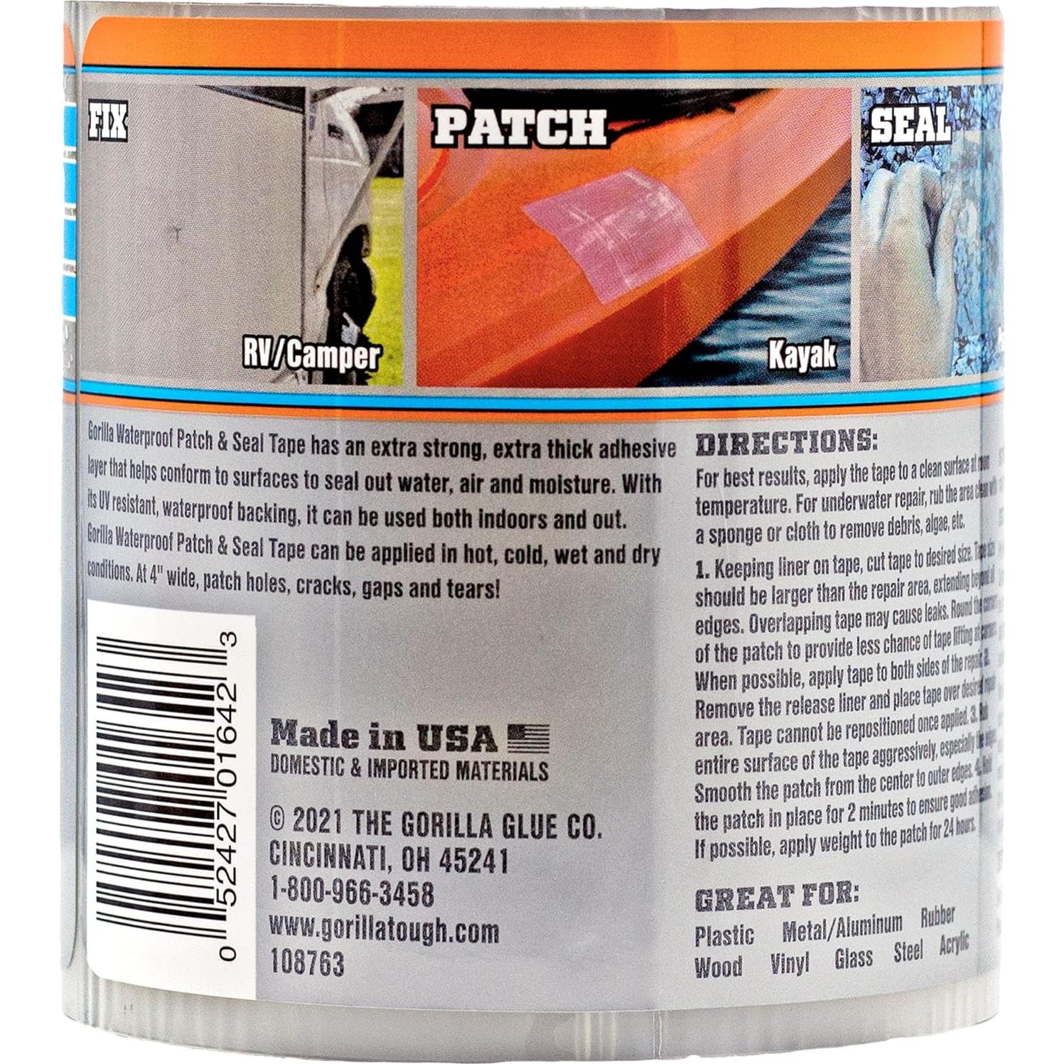 Cinta Impermeable Gorilla Patch & Seal 10 cm x 2,44 m