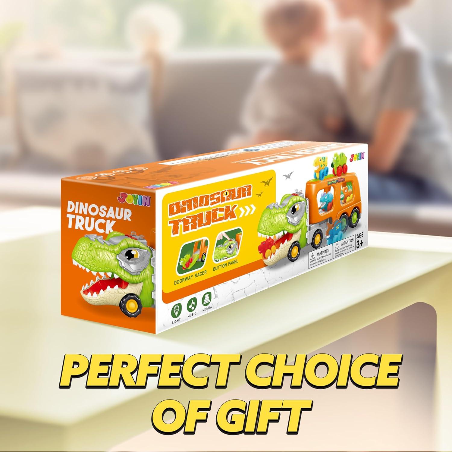 Camión Transportador de Dinosaurios JOYIN con 6 Coches