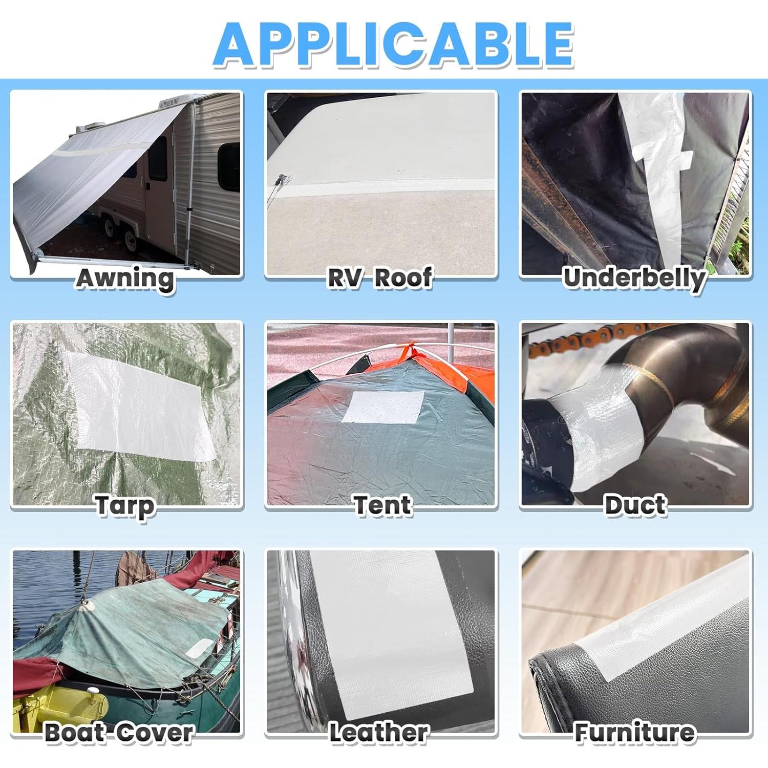 Cinta de Reparación Impermeable Tikfoam 7,62m x 7,62cm Blanca