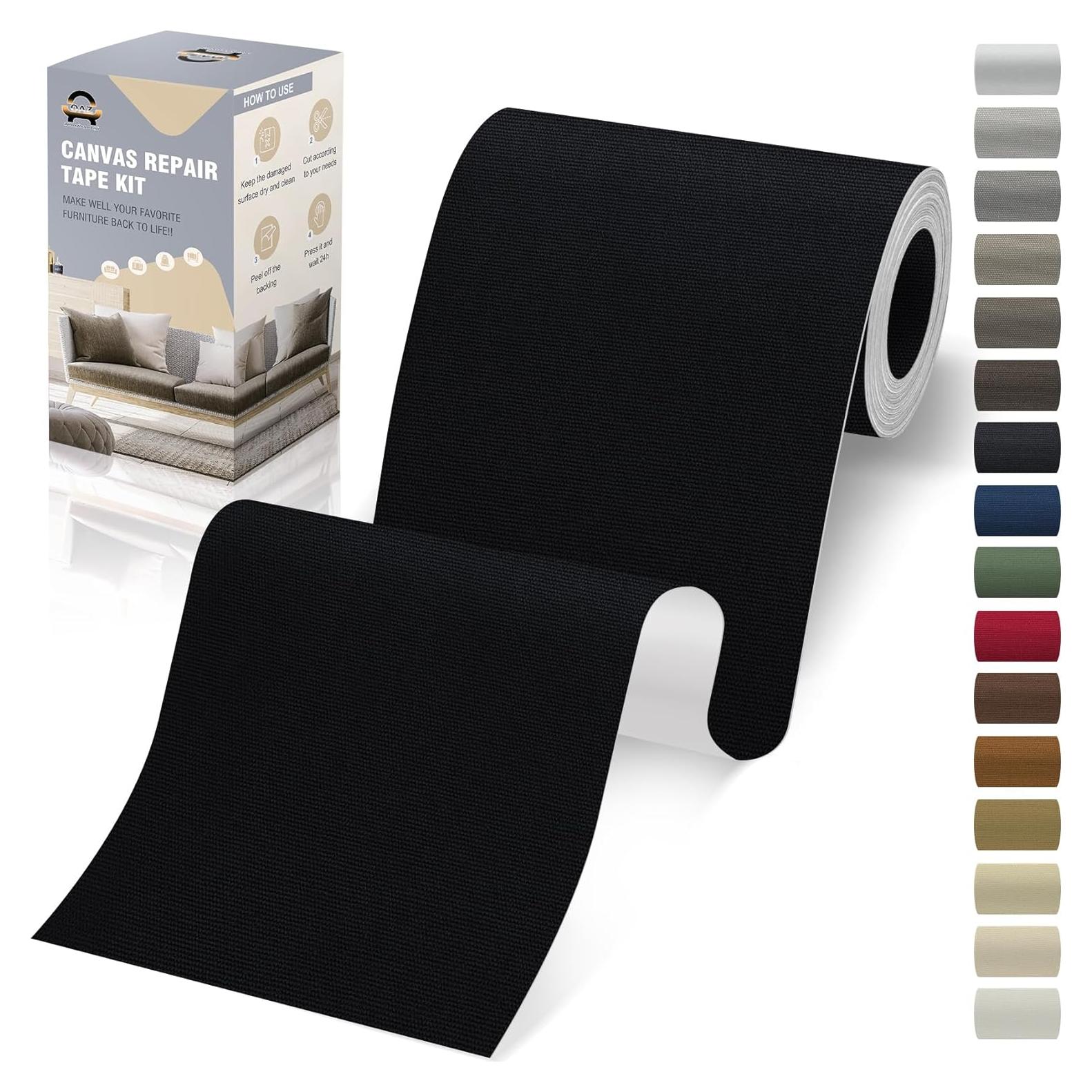 Parches de Reparación de Lona OAZ 10,16 x 200,66 cm Negro