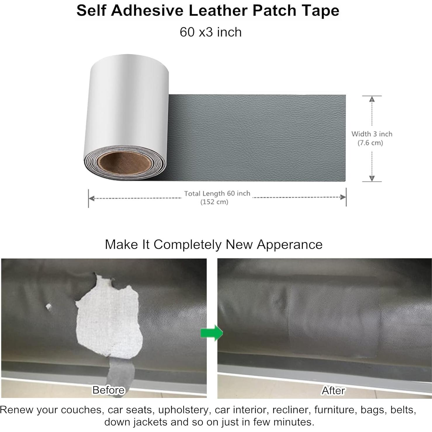 Cinta de Parcha de Cuero ILOFRI 7,62x152,4 cm Gris Claro