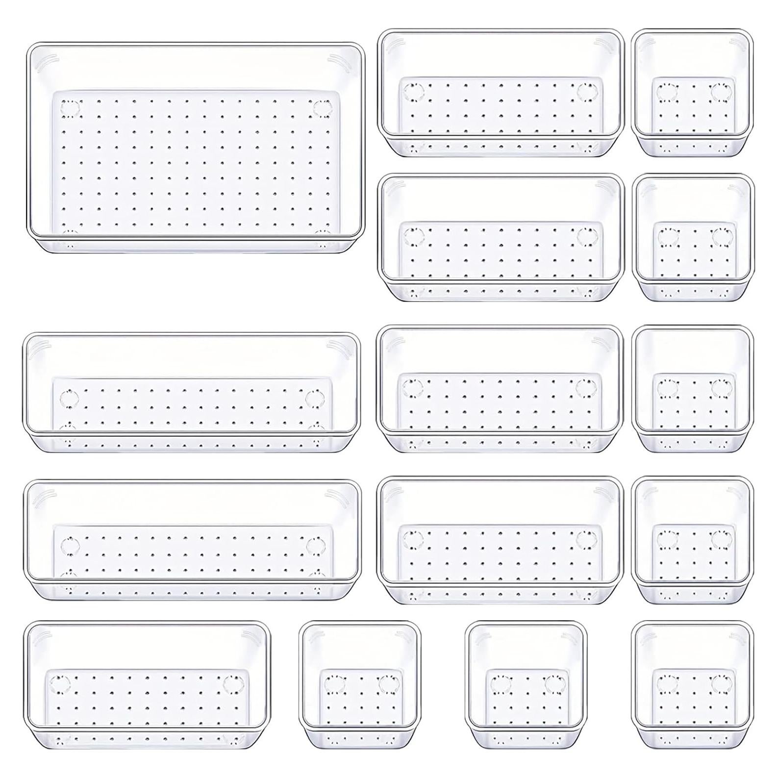 Juego de Organizadores de Cajones Manalete 15 Piezas Transparente