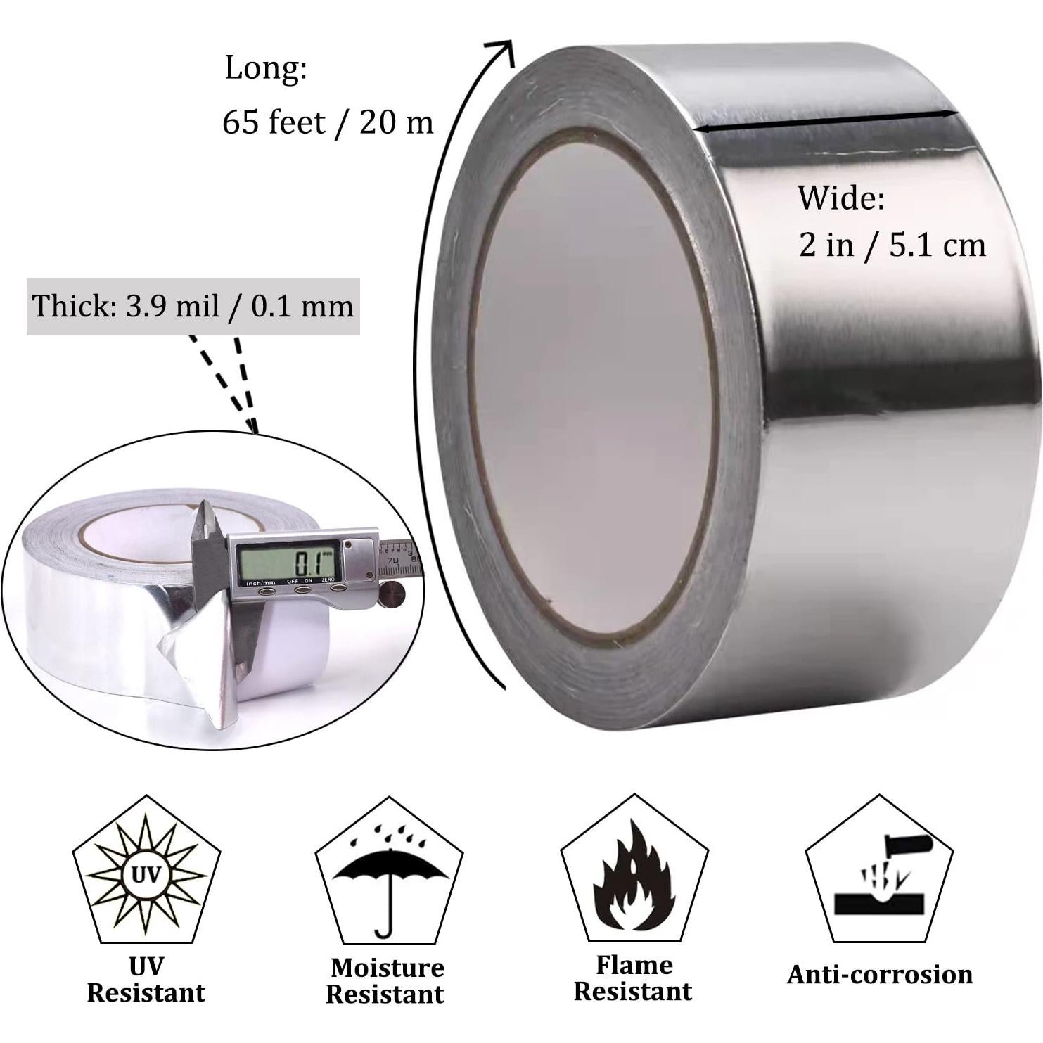 Cinta Adhesiva de Aluminio 5cm x 20m Smaring Resistente