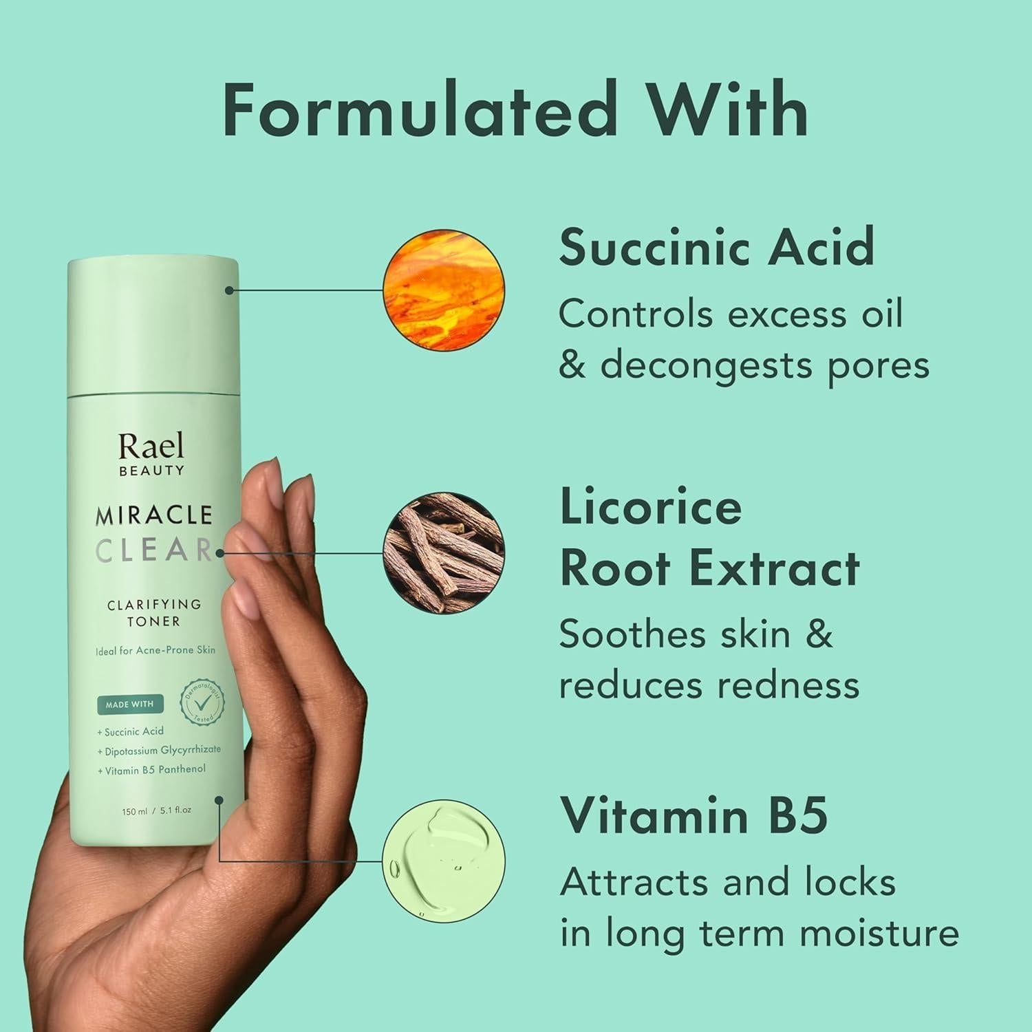 Tónico Rael Miracle Clear 151ml - Reducción de Poros y Aceites