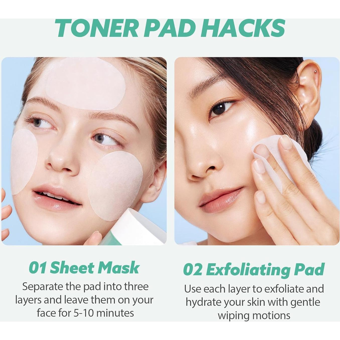 Almohadillas Faciales Hidratantes Milktouch 60pcs - Ácido Hialurónico