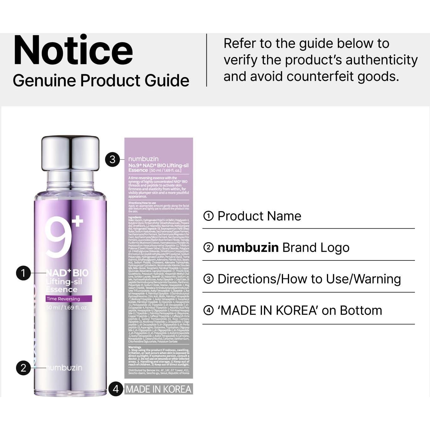 Esencia Lifting Numbuzin No.9 50 ml | Antiarrugas y Firmeza