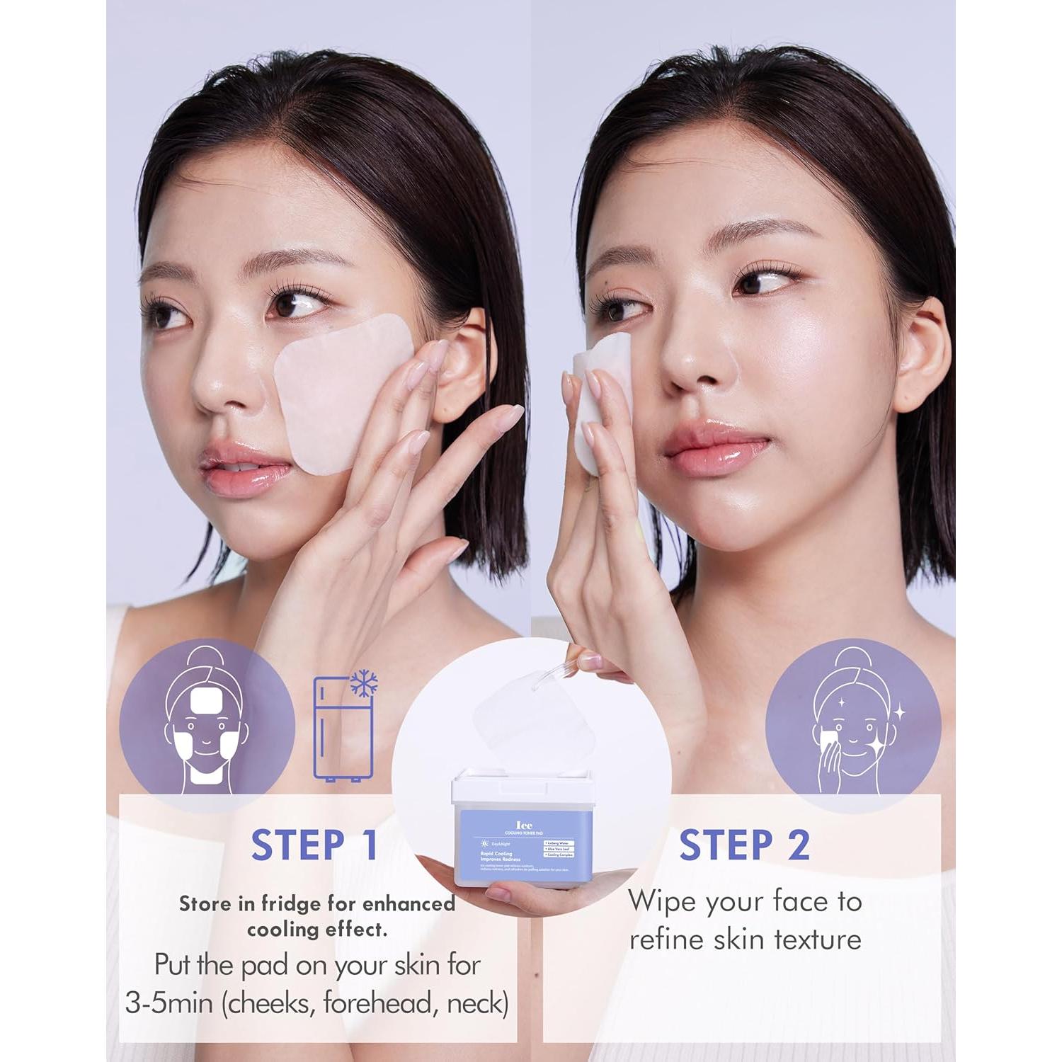 Almohadillas Tonificantes Frías DERMAL - 120 Unidades con Aloe Vera