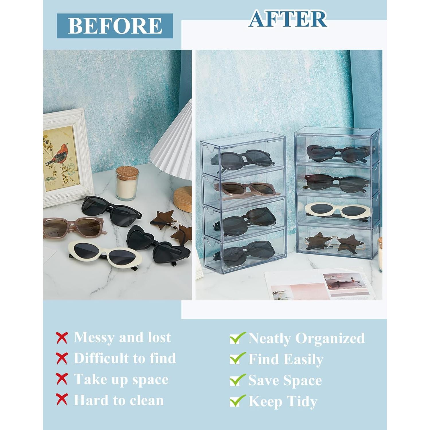 Organizador de Gafas Acrílico Sintuff 4 Cajones 27x17.5x7.3cm