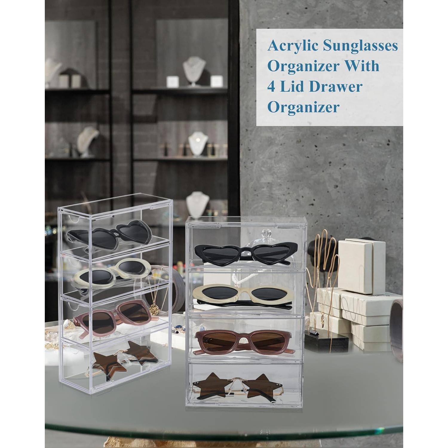 Organizador de Gafas Acrílico Sintuff 4 Cajones 27x17.5x7.3cm