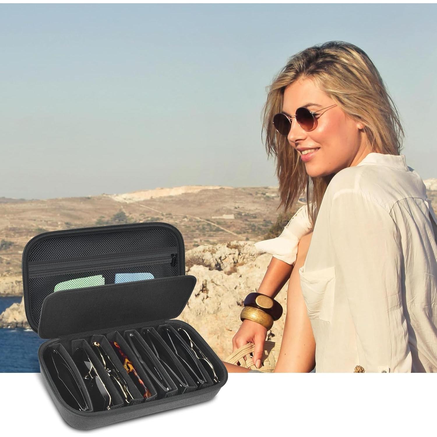 Estuche Organizador de Gafas de Sol Quay Negro 8 Ranuras