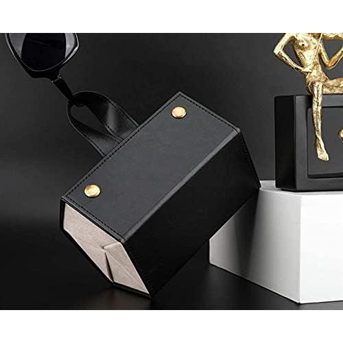 Organizador de Gafas de Sol Plegable Cuero PU Negro 5 Compartimentos