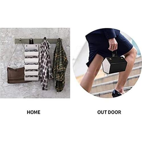 Organizador de Gafas de Sol Plegable Cuero PU Negro 5 Compartimentos