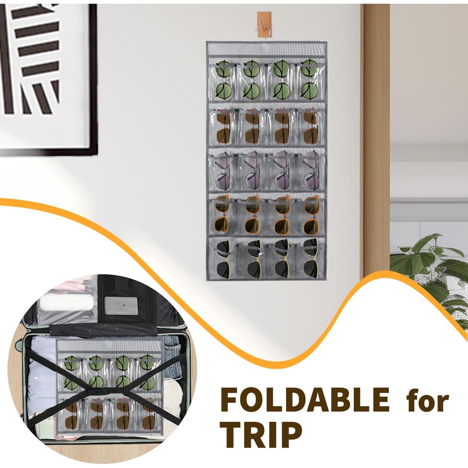 Organizador de Gafas de Sol TEMUORG 2 Pcs Gris 40 Bolsillos