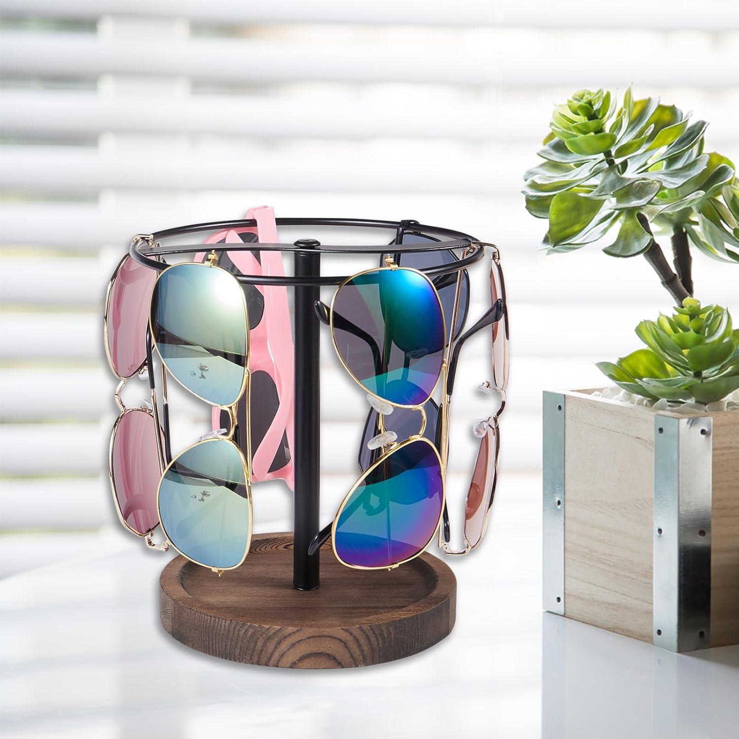 Organizador de Gafas de Sol BDBDYEAY de Madera y Metal para 12 Pares