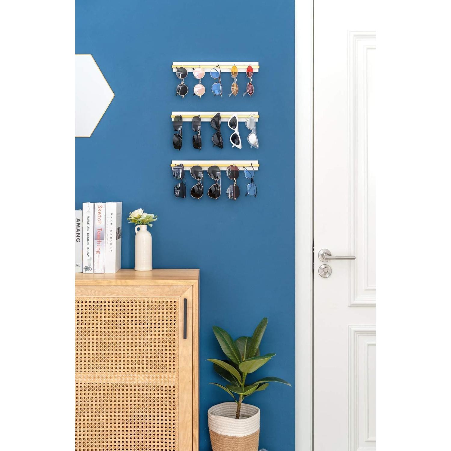 Organizador de Gafas de Sol Mkono Set de 3 Blanco Pared