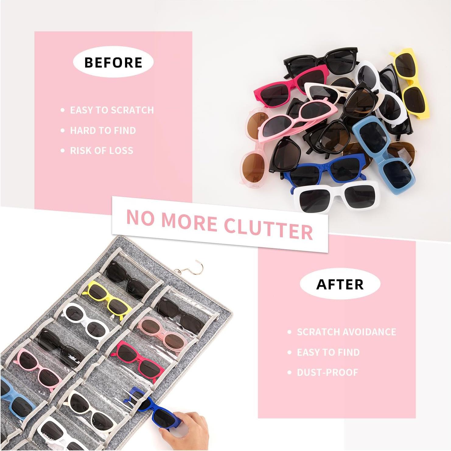 Organizador de Gafas de Sol KGMCARE Doble Cara 32 Ranuras