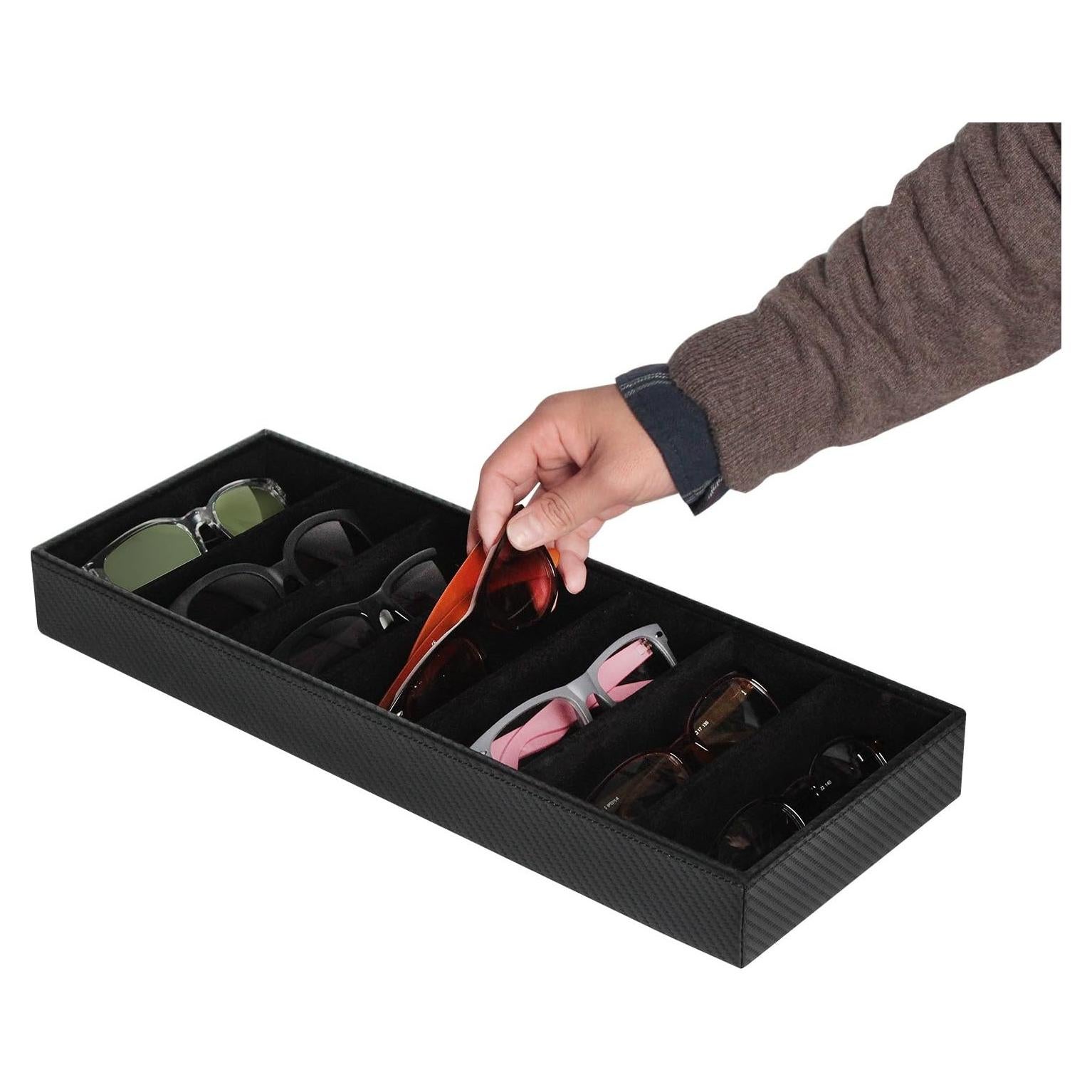 Organizador de Gafas JackCubeDesign 7 Compartimentos Negro