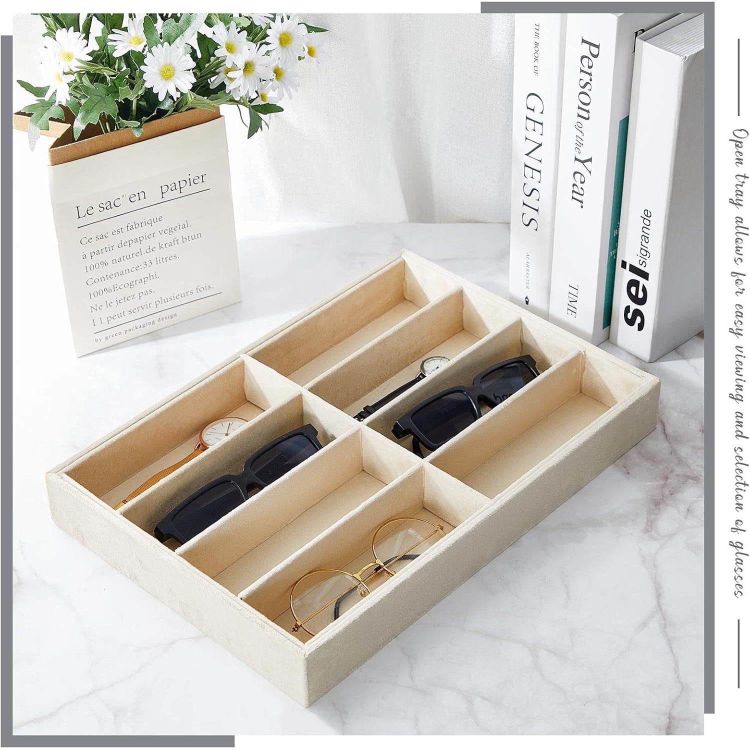 Organizador de Joyería Amylove 4 Pcs Beige 8 Rejillas