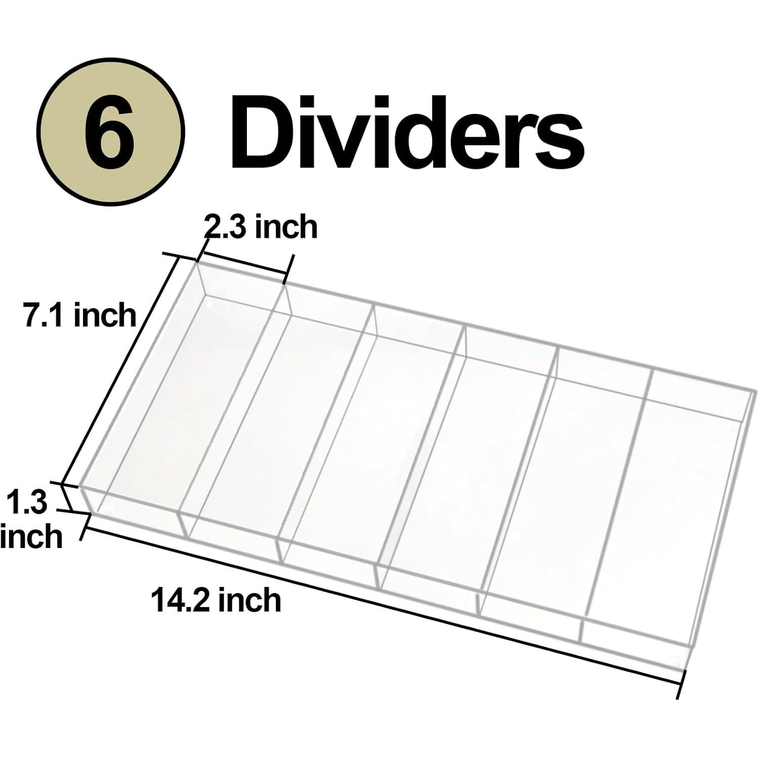 Organizador de Cajón ZEXALOR Transparente 6 Compartimentos