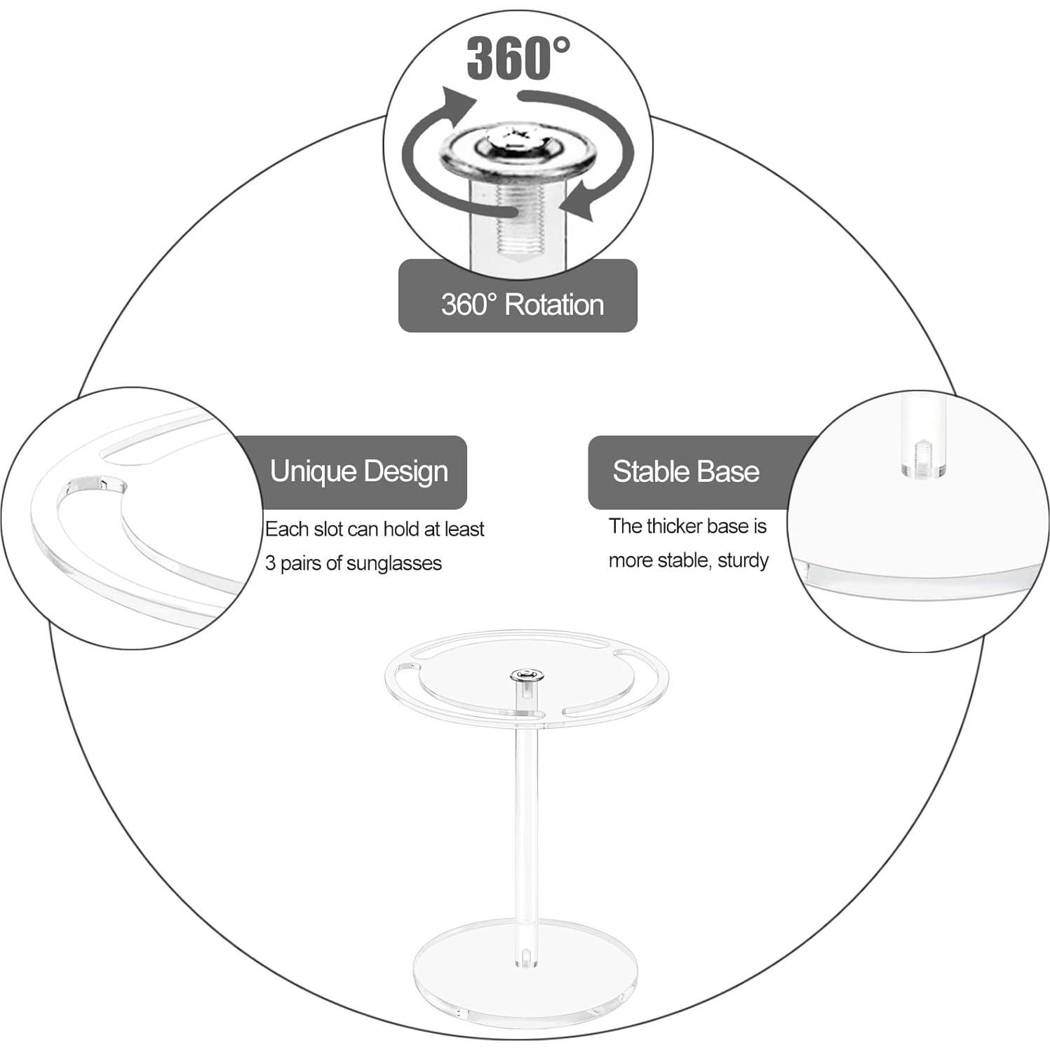 Soporte para Gafas de Sol Bigfety Acrílico Transparente 360°