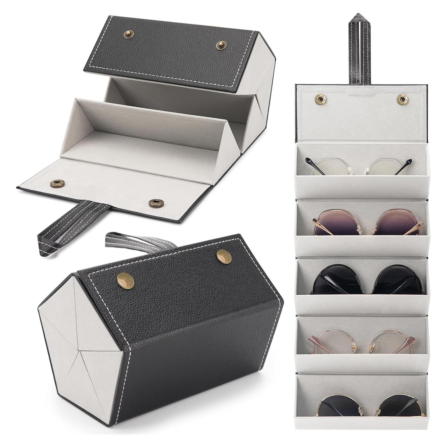 Estuche Organizador de Gafas de Sol Aubeco Plegable 5 Compartimentos