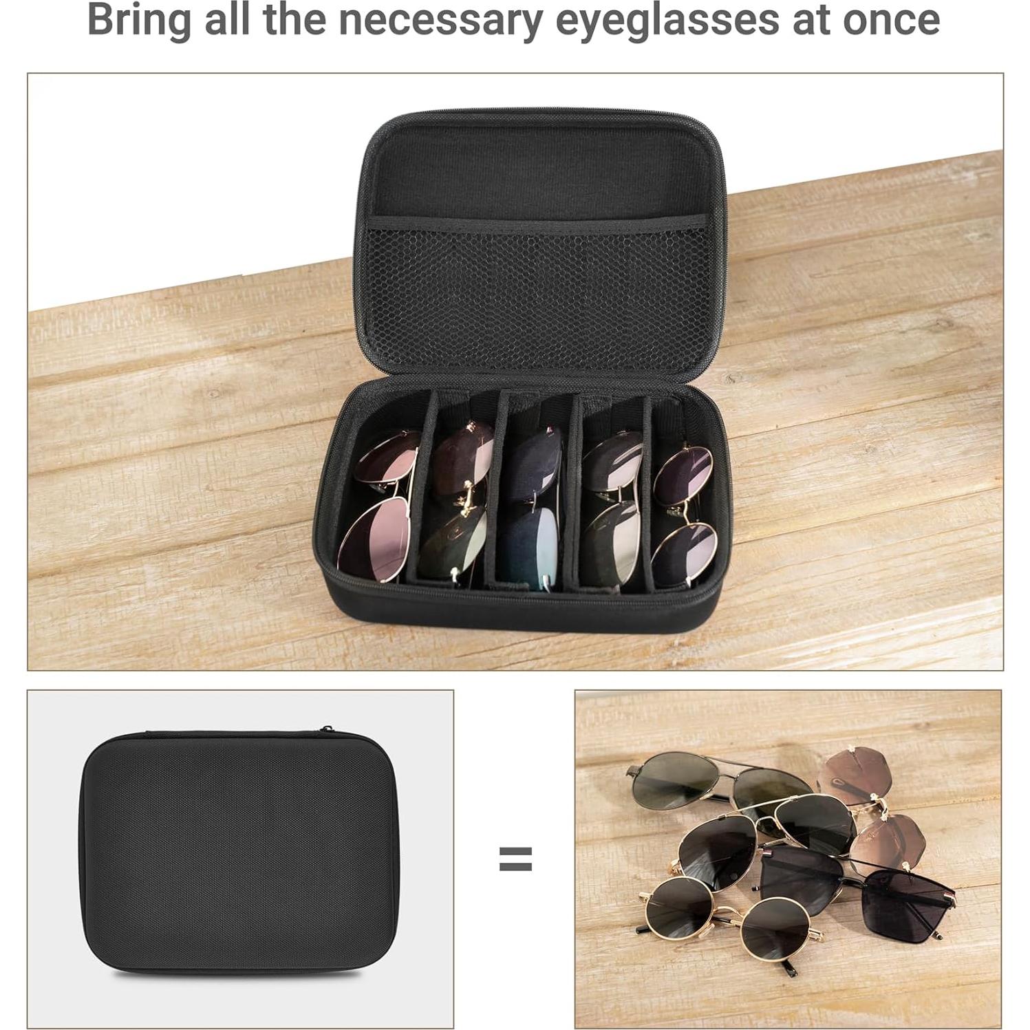 Organizador de Gafas de Sol Mkono 5 Ranuras Negro Mediano