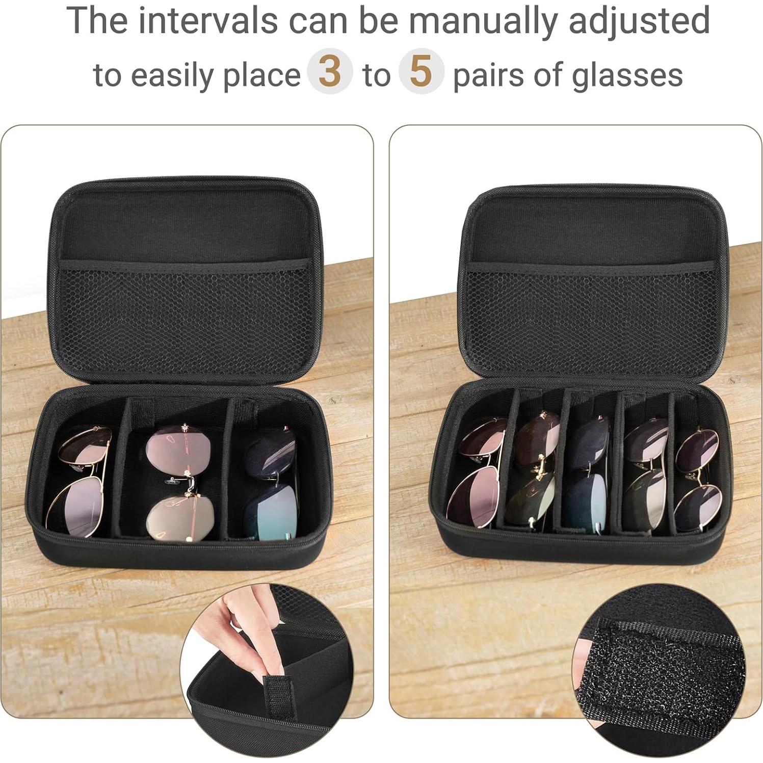 Organizador de Gafas de Sol Mkono 5 Ranuras Negro Mediano