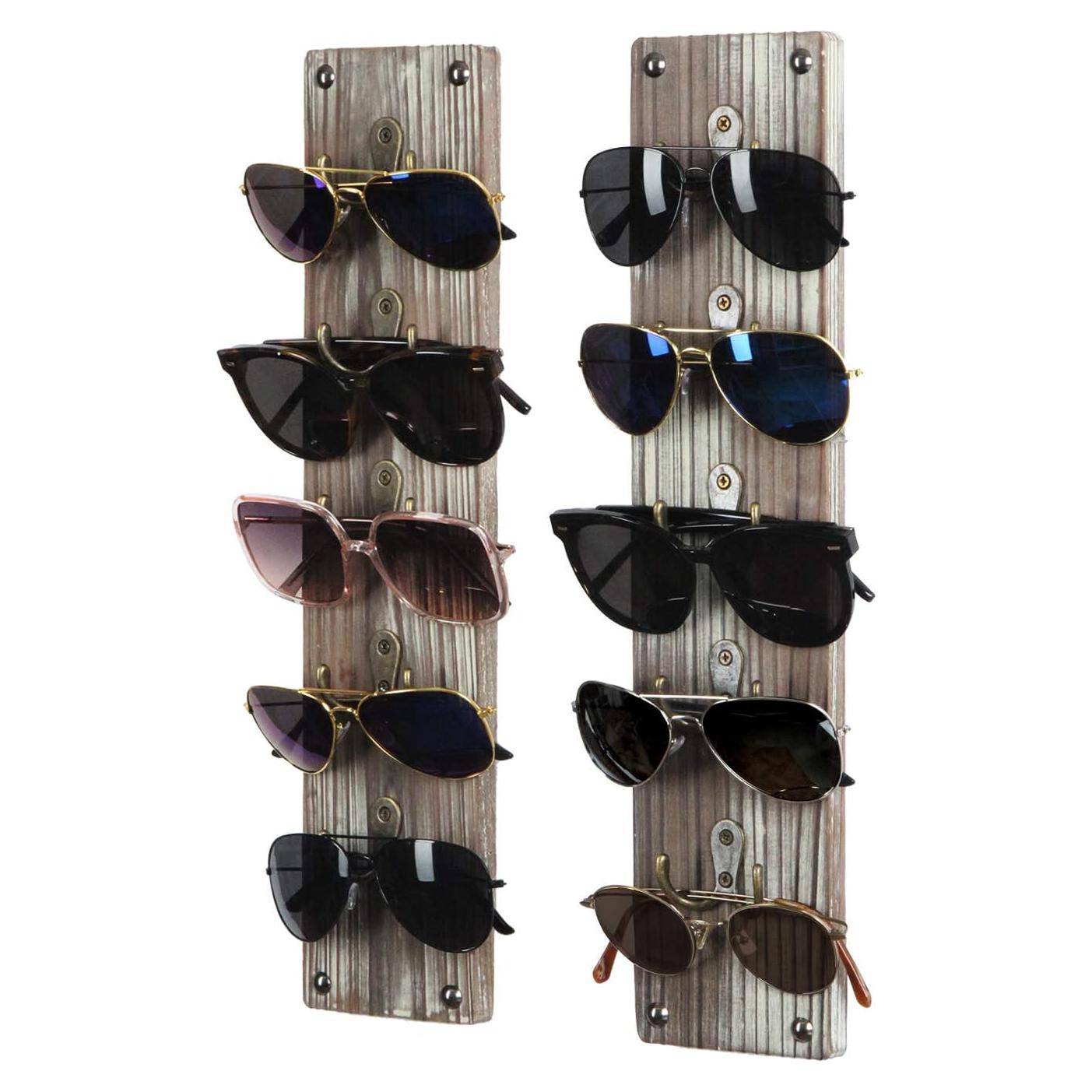 Organizador de Gafas de Sol de Madera JACKCUBE Diseño Rústico