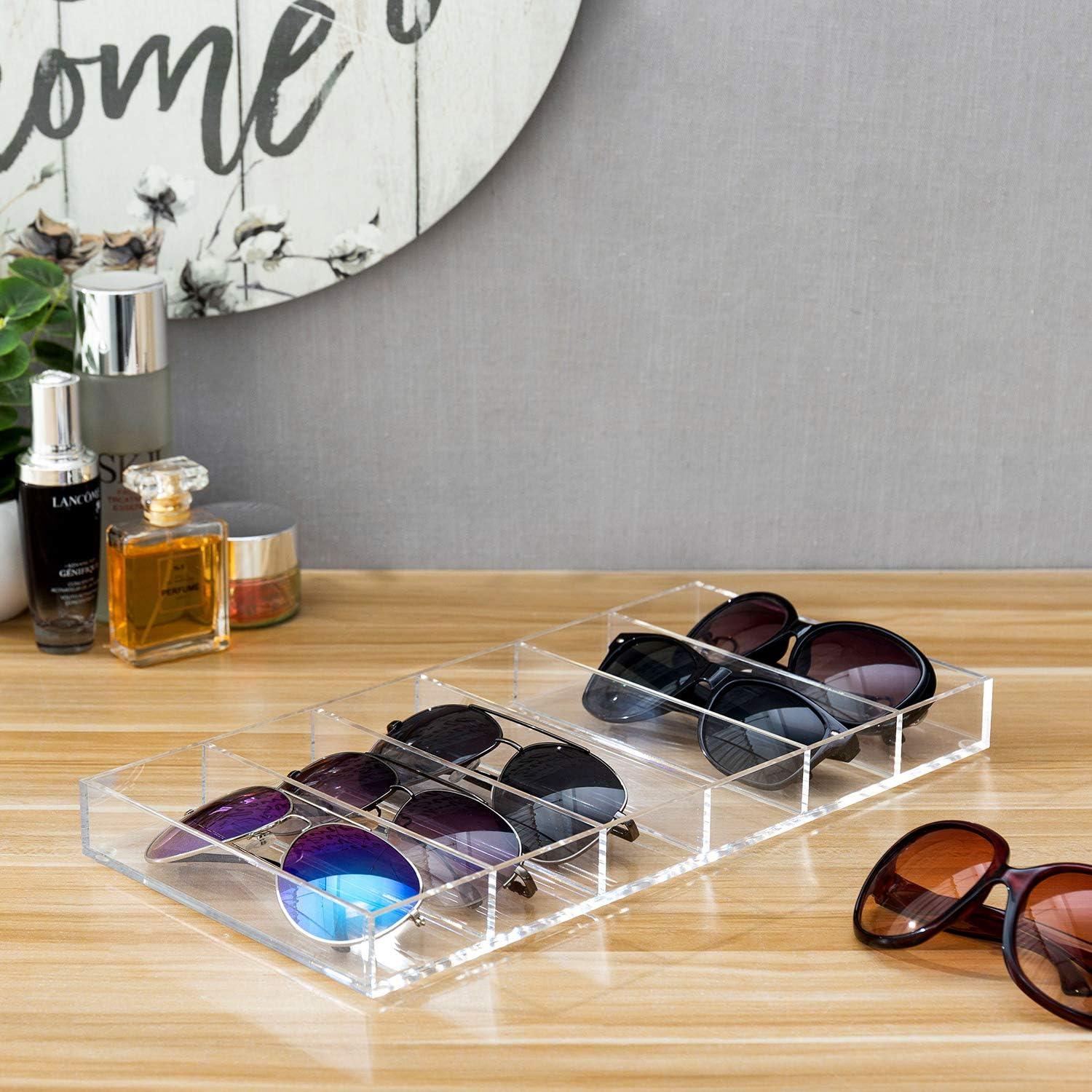 Organizador de Gafas Acrílico MyGift 6 Compartimentos Transparente