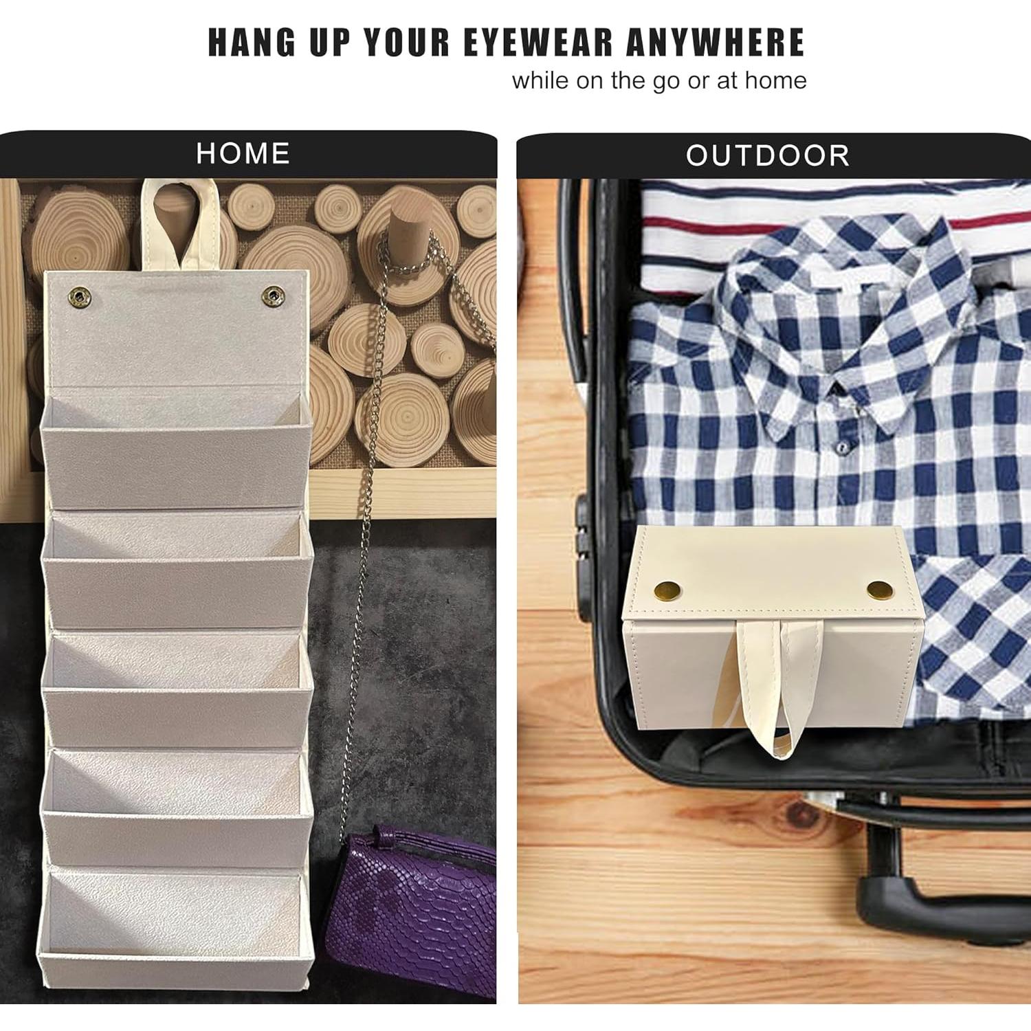 Estuche Organizador de Gafas Longjet 5 Compartimentos Beige