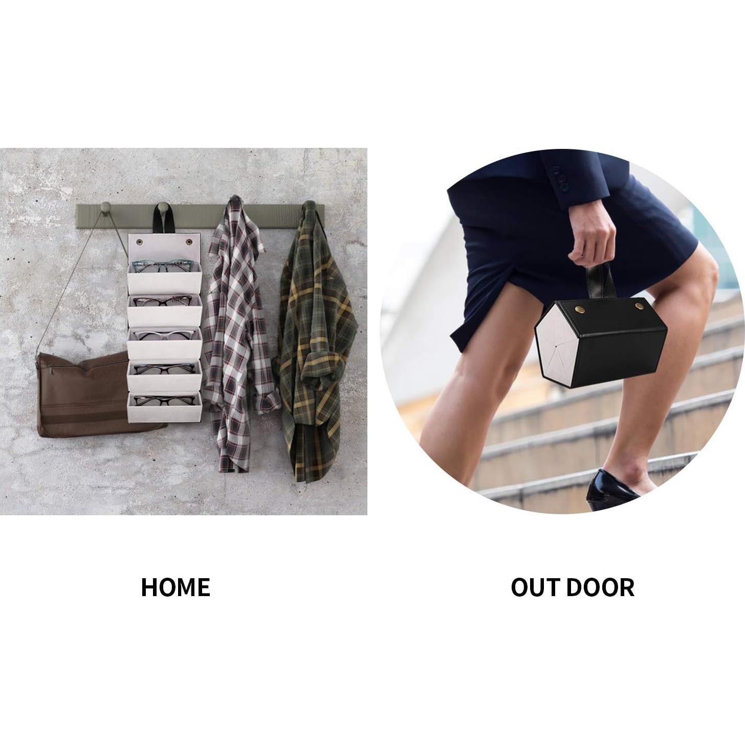 Organizador de Gafas de Sol SMARTTOP 5 Ranuras Plegable Negro