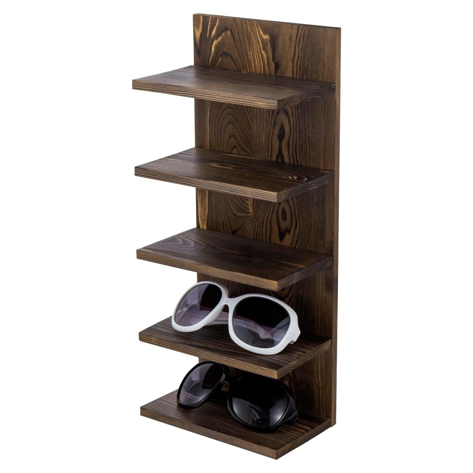 Soporte para Gafas de Sol MyGift de Madera Quemada 5 Niveles