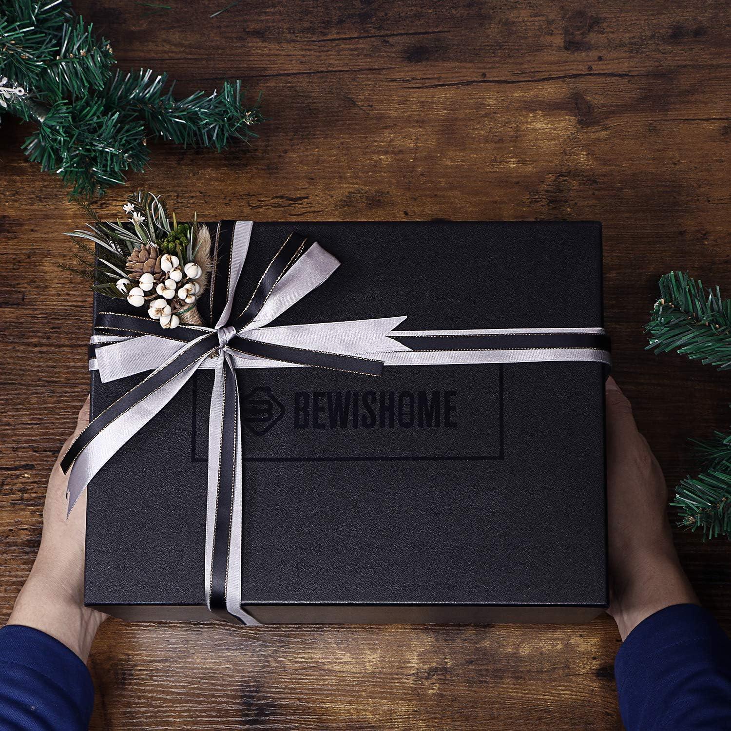 Organizador de Gafas BEWISHOME 12 Compartimentos Cuero Marrón