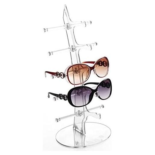 Soporte de exhibición para 5 gafas acrílico transparente