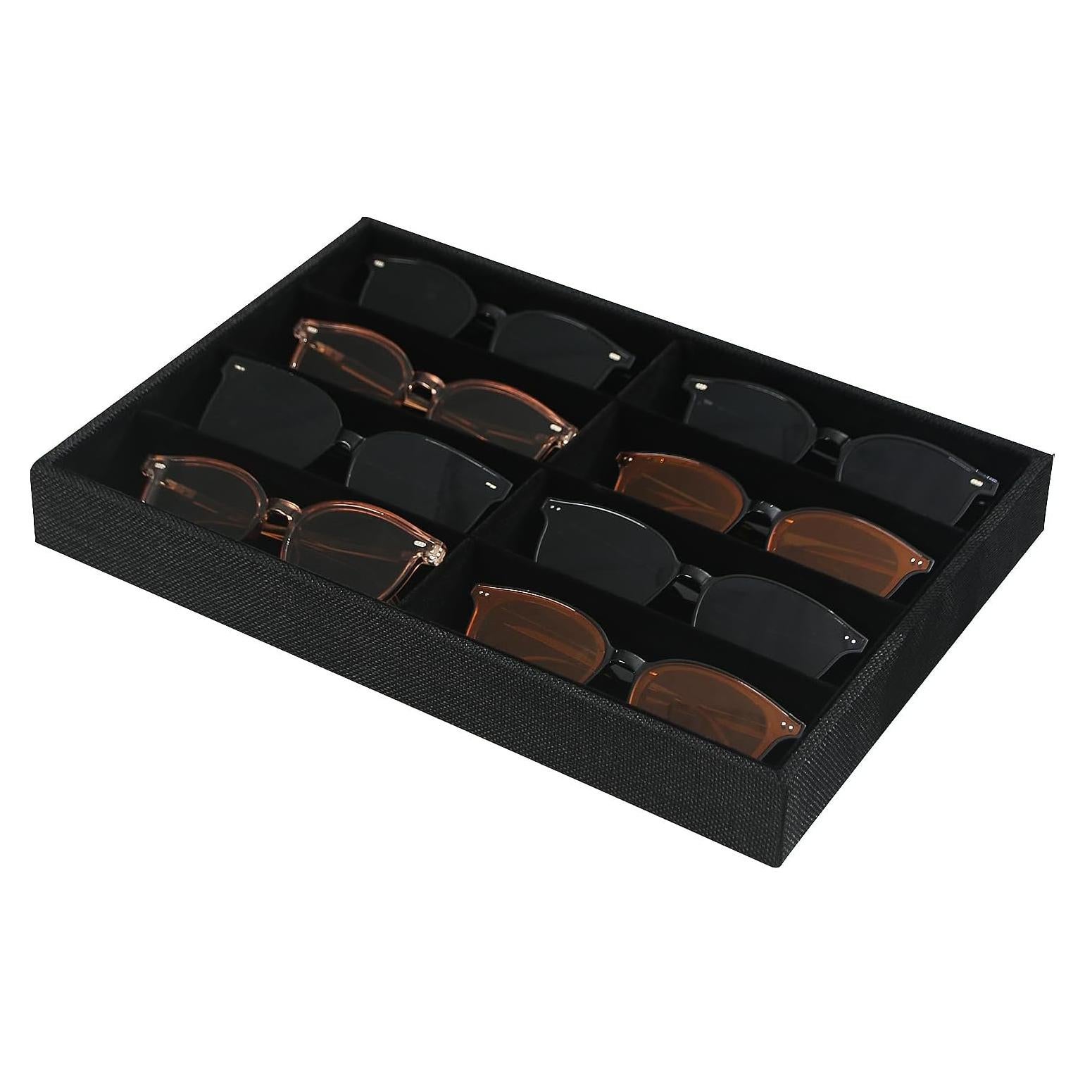 Organizador de Gafas Julysky 8 Compartimentos Negro