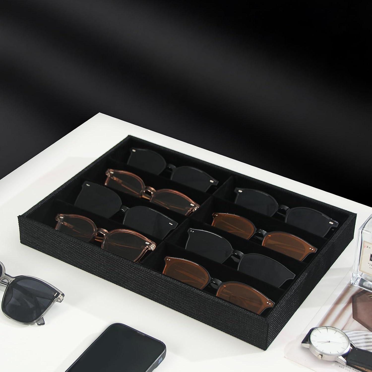 Organizador de Gafas Julysky 8 Compartimentos Negro