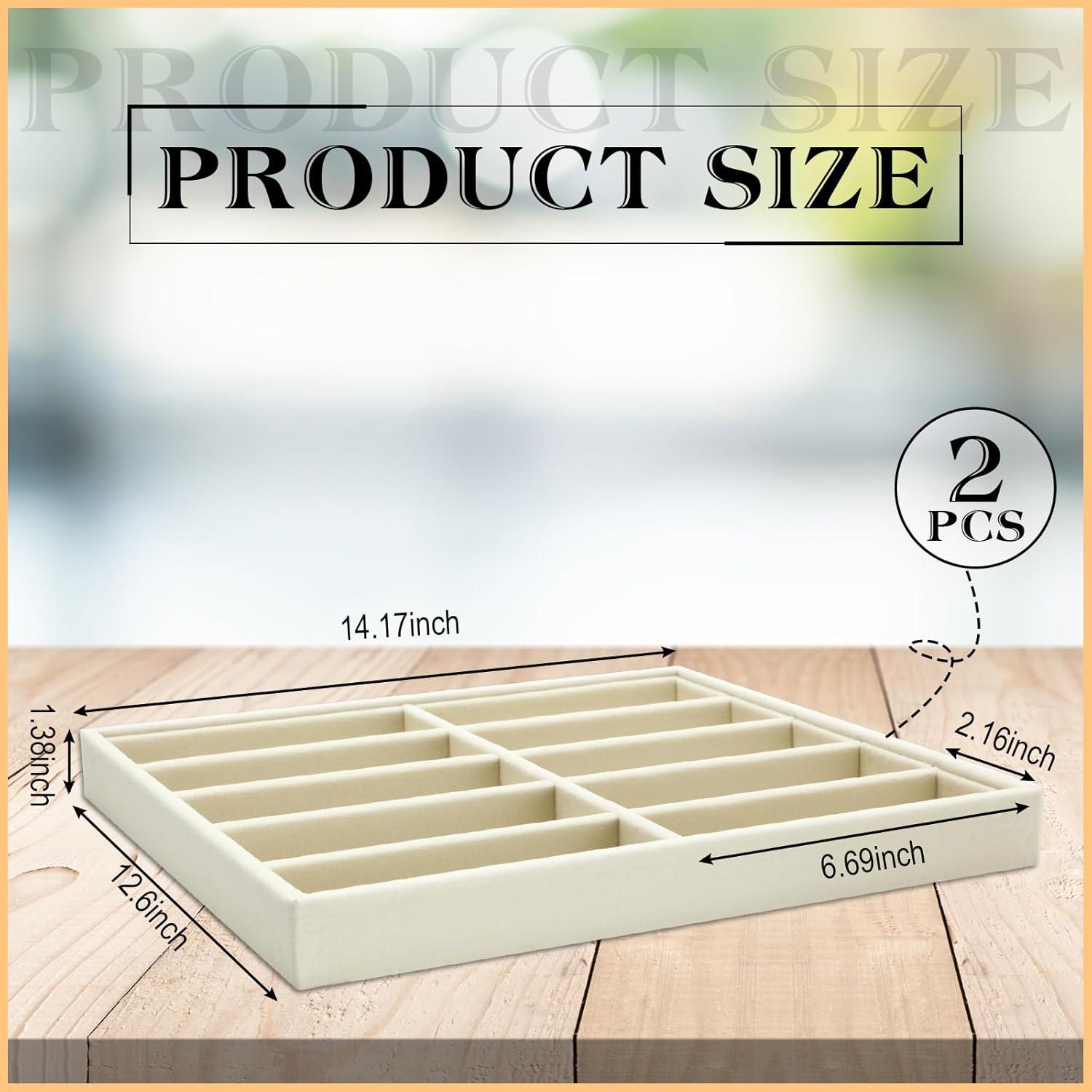 Organizador de Gafas Batiyeer 10 Rejillas Terciopelo Blanco 2 Pcs