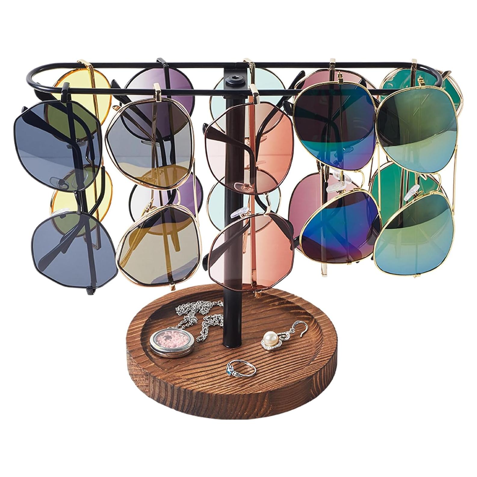 Organizador de Gafas de Madera BDBDYEAY para 12 Pares