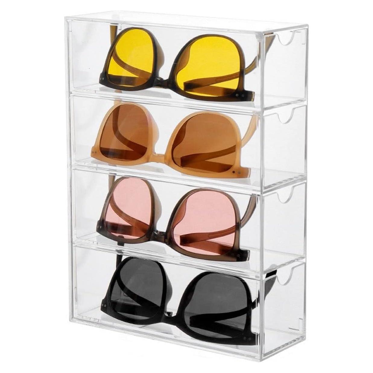 Organizador de Gafas de Sol CLUQMEIK Acrílico 4 Cajones