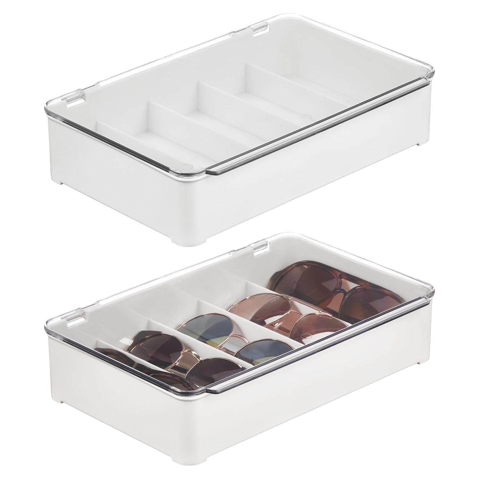 Organizador de Gafas Apilable mDesign - 2 Piezas Blanco