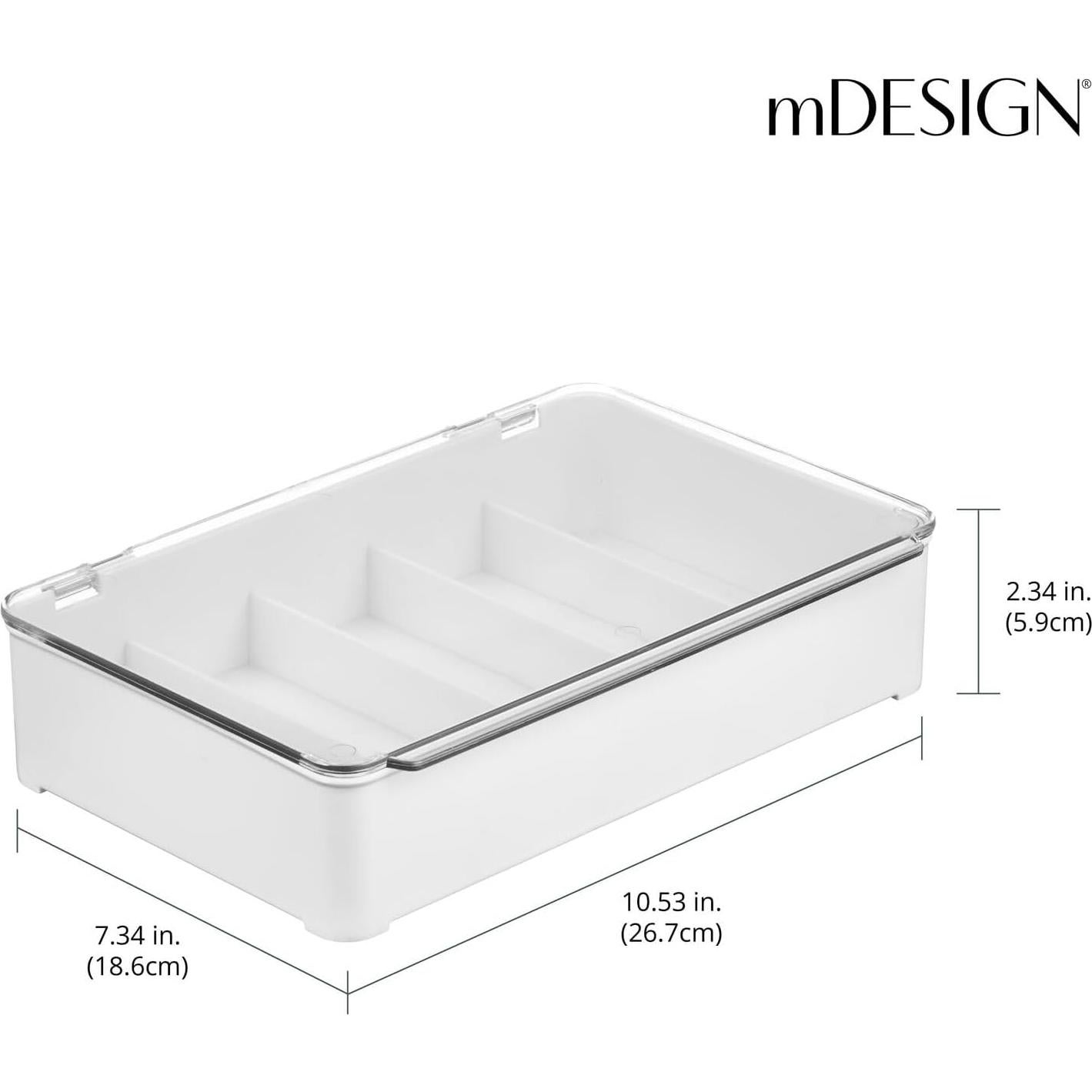Organizador de Gafas Apilable mDesign - 2 Piezas Blanco