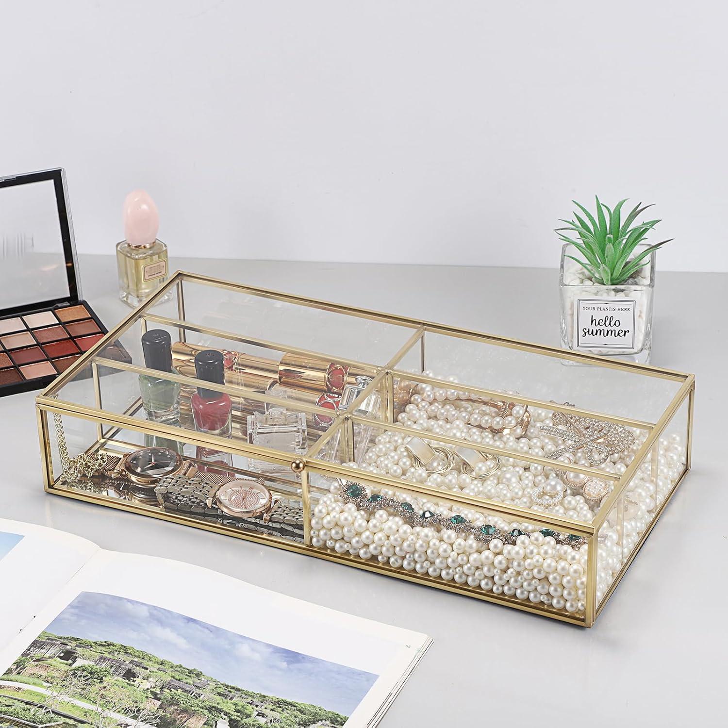 Organizador de Gafas de Sol Hipiwe Dorado 6 Compartimentos