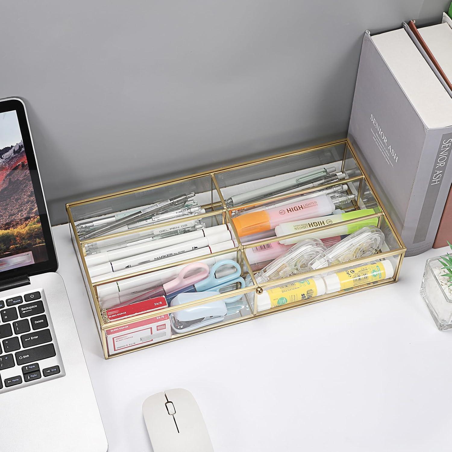 Organizador de Gafas de Sol Hipiwe Dorado 6 Compartimentos