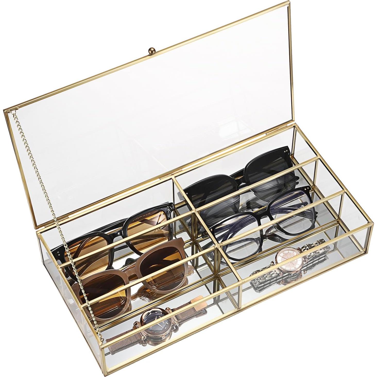 Organizador de Gafas de Sol Hipiwe Dorado 6 Compartimentos